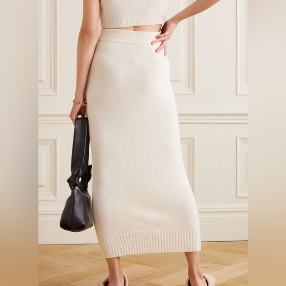 Lisa Yang ALMA cashmere cream maxi skirt size 0 - Picture 2 of 4